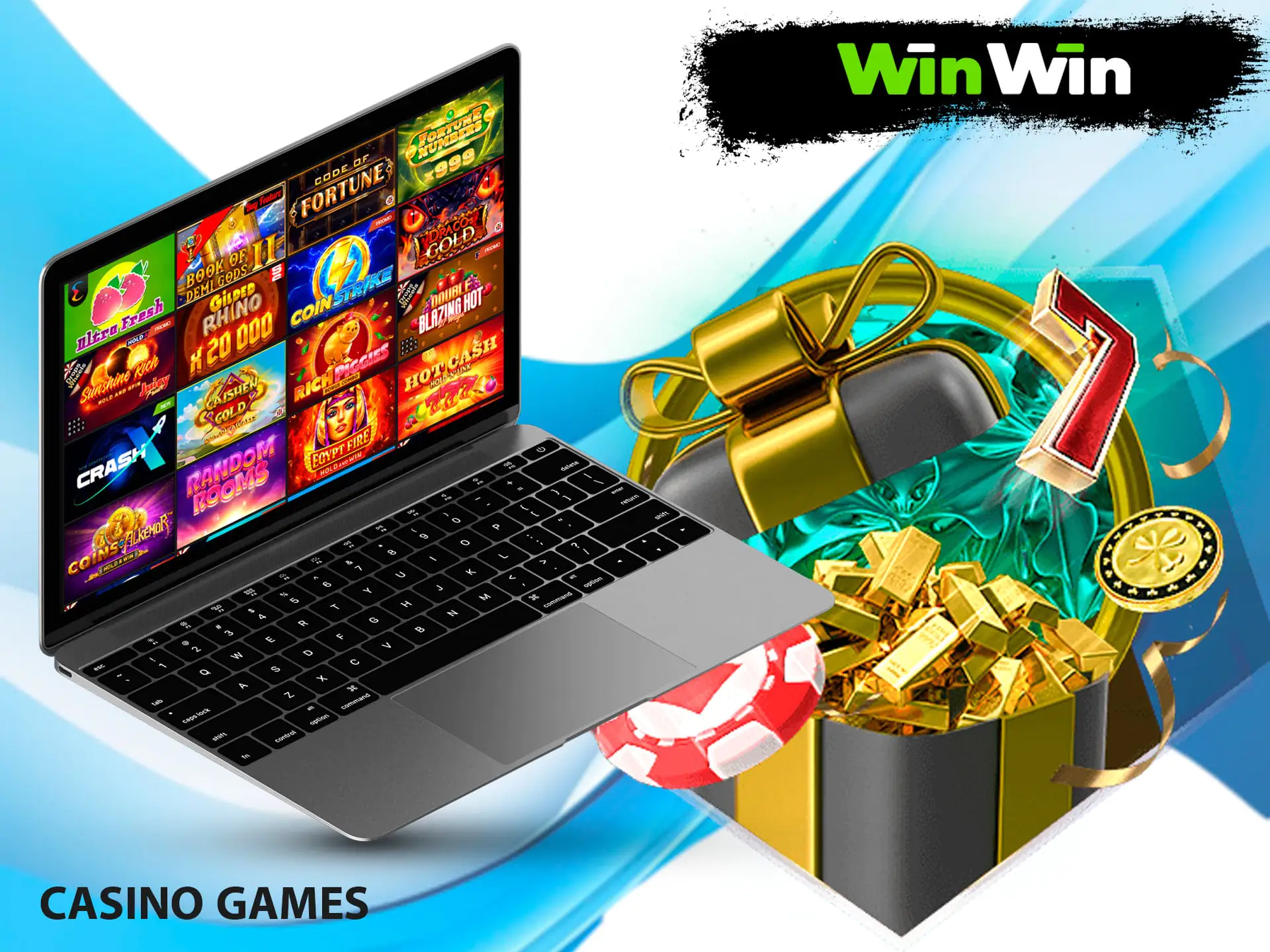 Casino games from top providers are available not only in the web version but also in the Winwin app