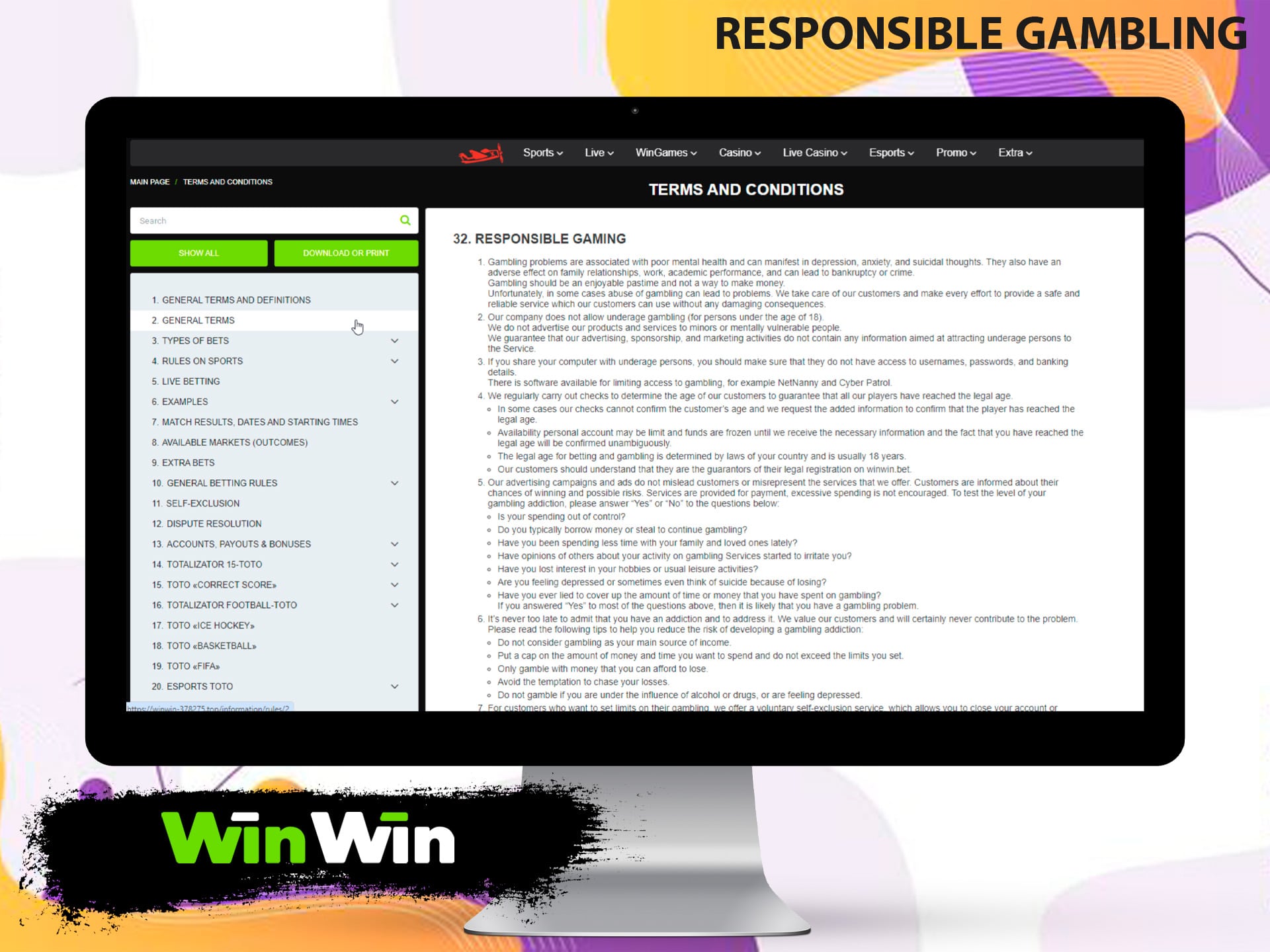 Responsible gaming is an integral part of our platform because we endeavour to provide the best services possible